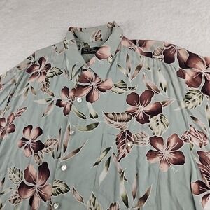 Vintage Tori Richard Short‎ Sleeve Hawaiian Shirt Floral Made in USA Size XL